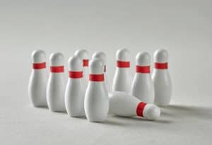 What are bowling pins made of