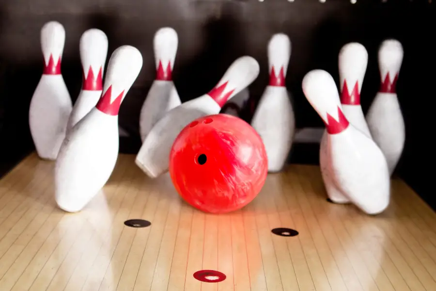 Ten Bowling pins in two tries